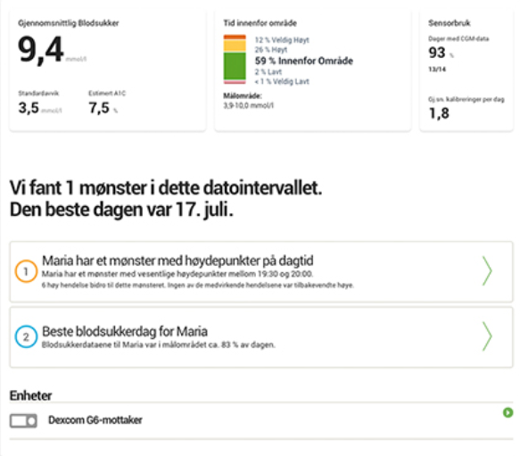 Dexcom-G6-Clarity-analysere-data